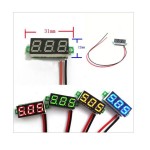 Digital voltmeter with blue LEDs, 3.5 - 30 V, small, 3-digit and 2-wire